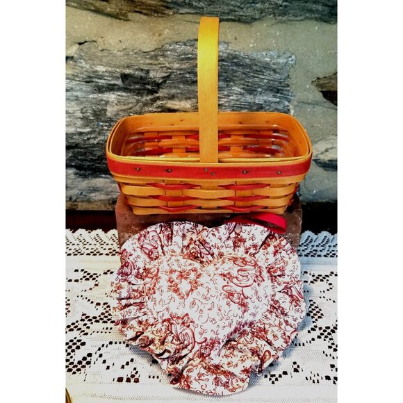VTG 1997 Longaberger Sweet Treats Sweetheart Basket Combo w Red & White Pillow - Picture 3 of 8
